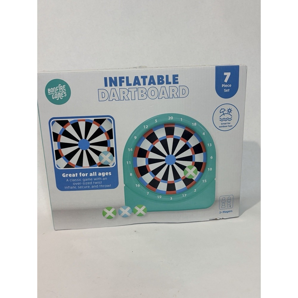 Bonfire Games Inflatable Dartboard 7 Piece Backyard Party Indoor/Outdoor